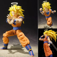 16cm Dragon Ball Super Saiyan 3 Goku Action Figure SHF Anime Movable PVC Collection Doll Figurine Kakarotto Son Goku Model Toys
