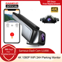 Sameuo Dash Cam 4K Car Dvr Video Recorder 2160P Auto WiFi Night Vision 24H Parking Mode Dashcam Front And Rear Camera Recording