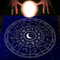 Horoscope signs of the zodiac Tarot Tablecloth Altar Cloth Wheel of The Zodiac Astrology Sun Moon Witchcraft Supplies home Decor