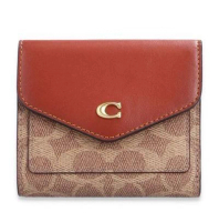 COACH 蔻馳 Signature系列 女士棕色拼色短款皮夾 C2329B4NQ4 1pc
