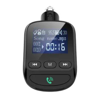 100pcs Bluetooth 5.0 FM Modulator Handsfree Wireless Car Kit MP3 Radio Player USB Charger QC3.0 12v-24v
