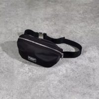 Burberry Tas BURBERRY LOGO PATCH NYLON BLACK WAIST BAG 100% ORIGINAL