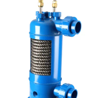 Screwed titanium tube pvc shell heat exchanger for swimming pool heat pump ,aquarium chiller evaporator (MHTA-2)