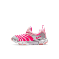 【NIKE 耐吉】運動鞋 童鞋 中童 兒童 毛毛蟲鞋 套腳式 DYNAMO FREE PS 粉銀 CI1187-686