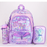 Australia Smiggle Original Children'S Lunch Bag Girl Purple Butterfly Kawaii Messenger Shoulder Bags Stationery Girl Backpack
