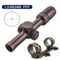 1.2-6 X24 IR FFP Tactical Riflescope Spotting Hunting Optical Rifle Scope Collimator Airgun Airsoft Sight with Light