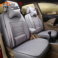 AutoDecorun Linen Fabric Seat Cushion for Mercedes Benz CLA250 CLA200 CLA180 CLA220 Accessories Car Seat Cover Sets Seat Support