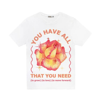 เสื้อยืด พิมพ์ลาย ดอกกุหลาบเหลือง ใหญ่ รุ่น ROSEATE5594 สีขาว