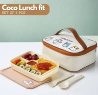 Tempat makan anak bekal set tas lunch motif karakter lucu panda