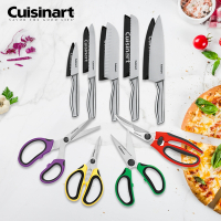 Cuisinart 廚房不銹鋼刀具+刀套10件組+廚房料理不鏽鋼剪刀/料理剪刀4件組