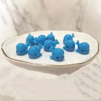 10PCS Mini Slime Charms Filler Beads Resin Animals Blue and White Dolphin Slime Accessories Making Supplies