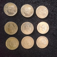 borongan 9 keping uang logam 500 rupiah tahun 1991