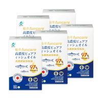 【funcare 船井生醫】97% Omega-3 日本進口rTG高濃度純淨魚油5入組-60顆/盒