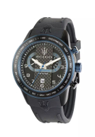 Maserati 【2年保修】 瑪莎拉蒂 Corsa系列 男士黑色矽膠石英計時碼手錶 -R8871610002
