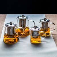 耐高溫玻璃茶壺加厚花茶壺家用沖泡茶器304不銹鋼過濾壺大號小號