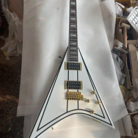 High-end Custom Jackson Electric Guitar, Flying V-Shaped White