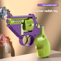 Revolver Toy Gun Model Cannot Shoot MINI Anti-stress Fake Gun Pistol Manual Carrot Gun Fidget Toy for Children Adults