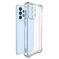 Shockproof Clear Silicone Case For Samsung Galaxy S24 Ultra S23 S22 Plus Soft TPU Phone Shell S21 S20 FE Note 10 20 Back Cover