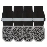 delikoos 4PCS Kualiti Tinggi Anti-Slip Cozy Dog Socks Anti-Scratch Cengkaman kuat Stokin Bersatu Cot