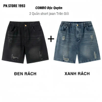 Quần short jean nam PN.STORE 1993 cạp khuy, quần jean short co dãn thoải mái