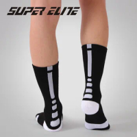 SUPER ELITE Men Crossfit Sport Sock Cycling Basketball Long Tube Champion Workout Sock New Mens Women Cushioned Good Run Running