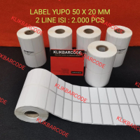 STICKER LABEL BARCODE BAHAN YUPO UKURAN 50X20 MM - 2 LINE ISI 2000 PCS