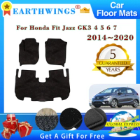 Car Floor Mats Fit For Honda Fit Jazz GK3 4 5 6 7 2016 2014~2020 GH7 GP5 6 Panel Footpads Carpet Cover Pad Foot Pads Accessories