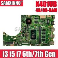 SAMXINNO K401UB Mainboard For ASUS K401UQ K401UQK A401U V401U K401U Laptop Motherboard i3i5 i7 6th/7th Gen 4GB/8GB-RAM GT940M