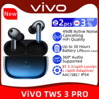 Vivo TWS 3 Pro TWS Earphone 49dB Active Noise Cancelling Wireless Bluetooth 5.3 Headphone 30 Hours Battery Life For Vivo X90 Pro