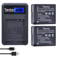 Tectra 2Pcs DMW-BLG10 BLG10 DMW-BLE9 BP-DC15 BPDC15 Bateria + LCD USB Charger for Panasonic LUMIX GF5 GF6 GX7 LX100