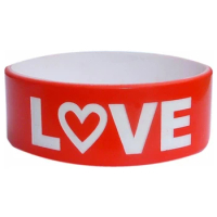 300pcs One Inch Twin Color Wide Love Wristbands Silicone Bracelets