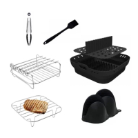 Air Fryers Pads Metal Grilling Rack Silicone Air Fryers Tray Silicone Dividers Pad