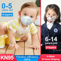 1~100 Pieces FFP2 Mascarillas KN95 Kids 5 Layers Face Mask KN95 For Boys Girls Respirator Protective Mask KN95 Children ffp2mask
