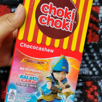 Choki choki isi 20 pcs coklat stik ori 100%choki choki BoBoiBoy galaxy free monsta galaxy card
