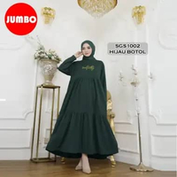 Gamis Wanita Jumbo LD 120 - GAMIS WANITA BIG SIZE HIJAU BOTOL
