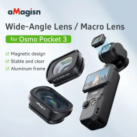 Ống kính góc rộng và macro, aMagisn, dành cho DJI Osmo Pocket 3, được gắn bằng thủy tinh quang học v