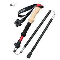 Outdoor Retractable Defense Cane Nature Hike Equipmen Tourism Trekking Climbing Telescopic Stick Ski Poles CA09