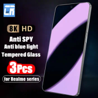 1-3PCS Privacy Anti-Blue Light Screen Protector For Realme GT5 GT2 Pro Anti Spy Tempered Glass Realme GT Neo 5 SE 3 2T Film