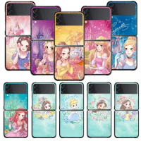 Disney Cartoon Snow White Aurora Princess Phone Case For Samsung Galaxy Z Flip 4 Z Flip3 5G Shell for Galaxy Z Flip Hard Cover