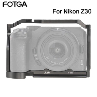 FOTGA Camera Cage For Nikon Z 30 Quick Release L Plate Z30 Aluminum Alloy Cage with Cold Shoe Mount for Microphone and LED Light