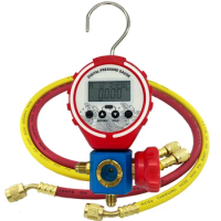 Pressure Gauge Manifold meter Refrigeration Digital Vacuum Pressure Manifold Tester Meter HVAC Temperature Tester with Hose