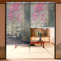 【棉花田】花卉彩色天然竹捲簾(120x160cm)