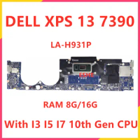 EDP35 LA-H931P For DELL XPS 13 7390 Laptop Motherboard With I3/I5/I7 10th Gen CPU 8G/16G RAM CN-0F3VKC CN-0G8XX8 CN-0JTF5T