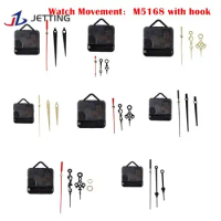 M5168 Movement Silent Wall Clock Quartz Movement Mechanism Black Red DIY Wall Clock Quartz Clock Hour/Minute Hand Clock Movement