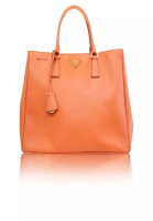 Prada Saffiano Luxe橙色手提袋