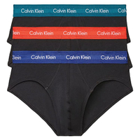 Calvin Klein 男低腰棉質三角內褲3件裝(黑色系)