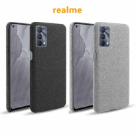 Realme GT Master Luxury Fabric Case For Realme GT NEO 2 3 5 Pro C15 C35 X2 XT Canvas Pattern Standing Cover Leather Phone Case