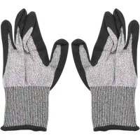 Level 5 Cut Resistant Gloves 3D Comfort Stretch Fit, Durable Power Grip Foam Nitrile, Pass Fda Food Contact, Smart Touch, Thin M