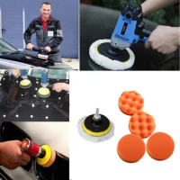 7pcs Car Polishing Sponge Pads Kit Buffing Waxing Foam Pad Buffer Polisher Machine Wax Pad Removes Scratches Drill Attachment