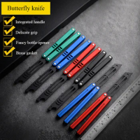 New Portable Folding Butterfly Knife CSGO Balisong Trainer Stainless Steel Handle Practice Knife Training Tool For Outdoor Game
